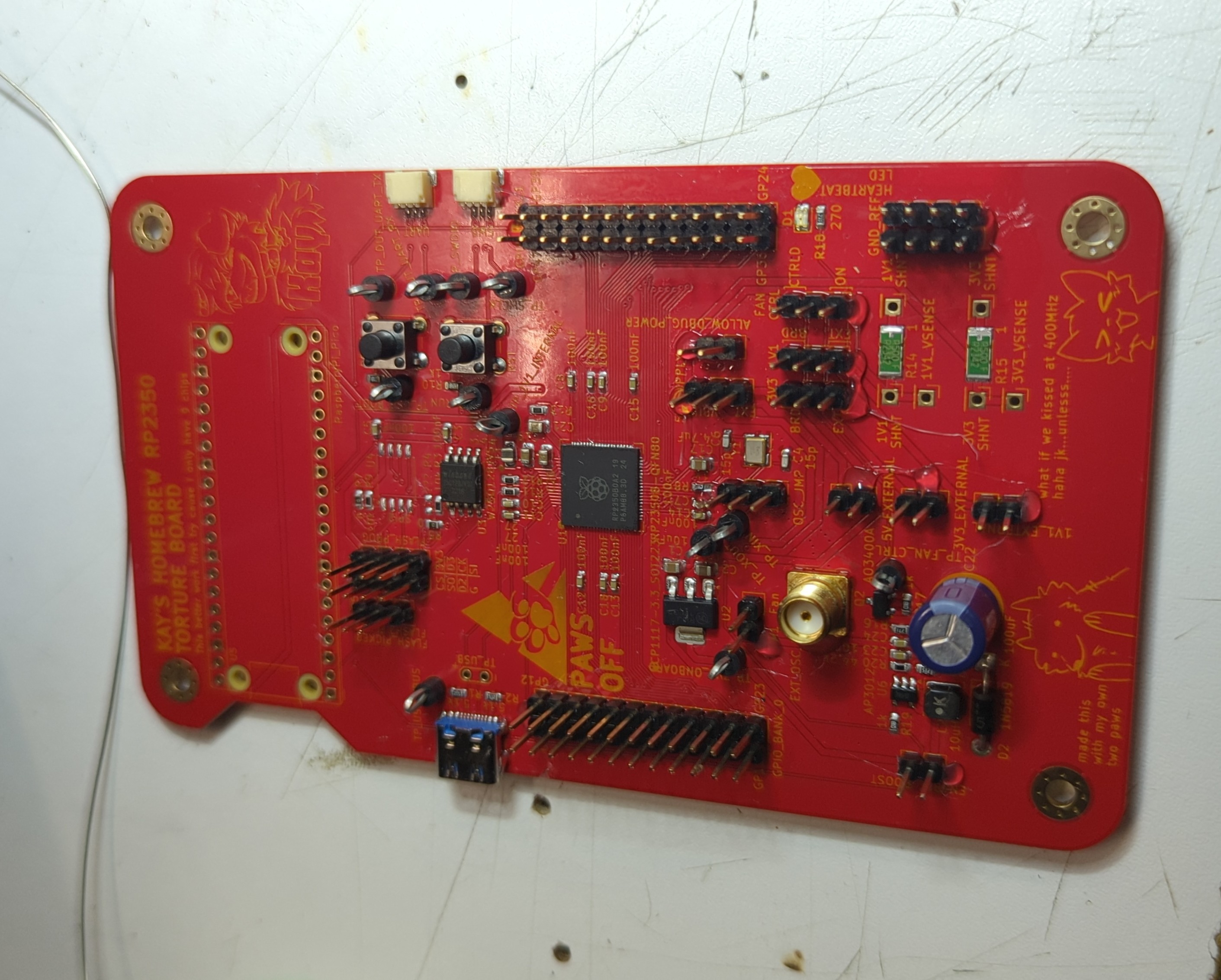 The front of the board, assembled